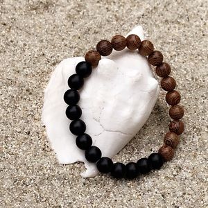 “Lumber” Beaded Bracelet | Matte Black